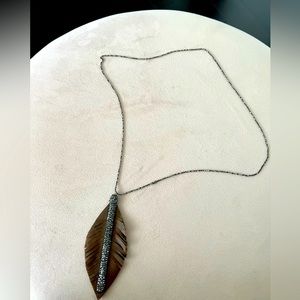 Leather and bead fashion necklace.